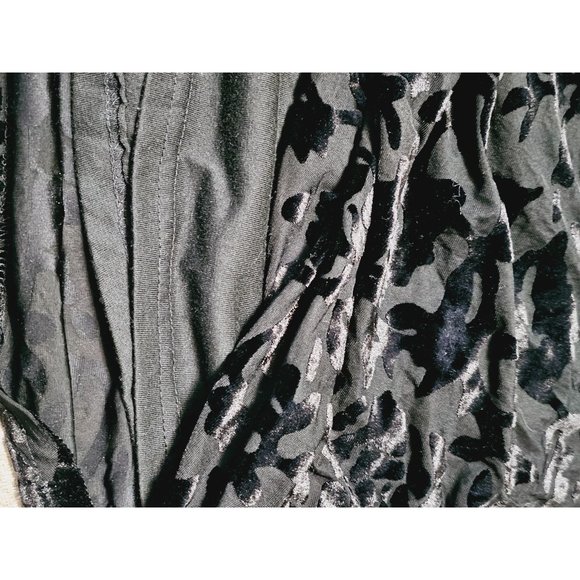 Stem & Vine velvet burnout top XL roses print sheer lace Black - Picture 13 of 13